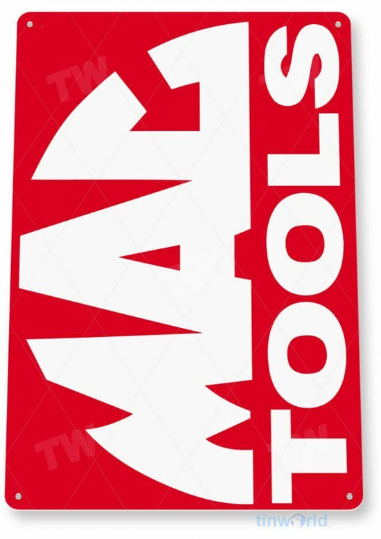 MAC TOOLS 11 x 8 TIN SIGN AUTO AUTOMOBILE MECHANIC ADVERTISEMENT WRENCH SOCKET