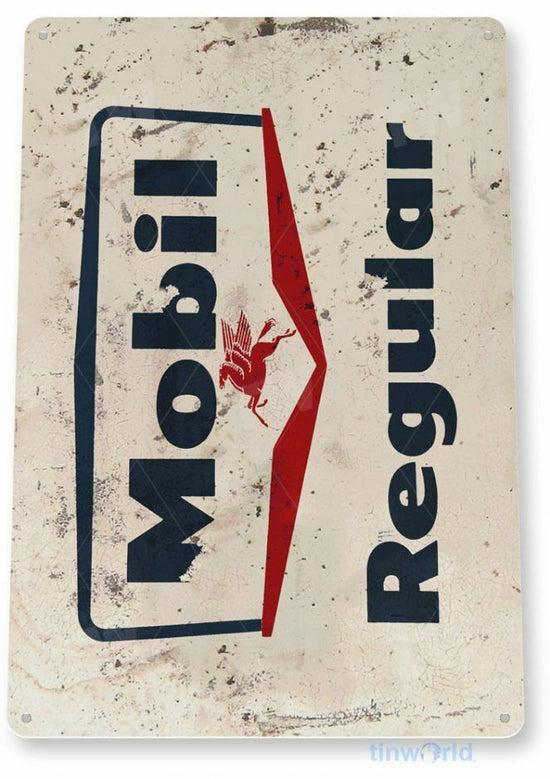 MOBIL REGULAR 11 X 8 TIN SIGN NOSTALGIC REPRODUCTION ADVERTISEMENT OIL AND GAS