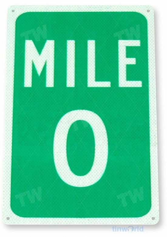 MILE 0 SPEED LIMIT 11 X 8 TIN SIGN AUTO AUTOMOBILE MECHANIC ADVERTISEMENT