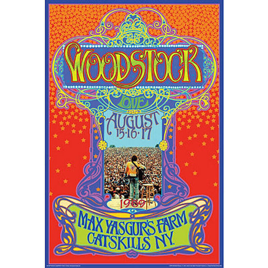 Woodstock Max Yasgurs Farm Concert Poster 24x36 Inch Dairy Farm Bethel New York