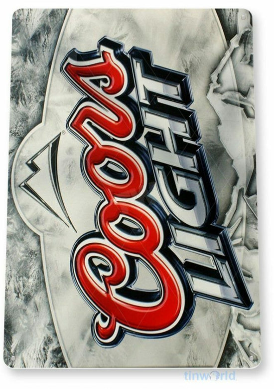 COORS LIGHT TIN SIGN THIS IS OUR BEER SILVER BULLET AS COLD AS THE ROCKIES TAP