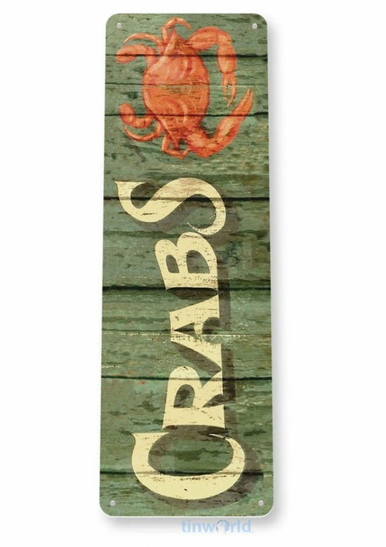 CRABS 11X4 TIN SIGN BAR PUB BREWING COMPANY BEER ROLL MAINE POT BOIL POT TRAP