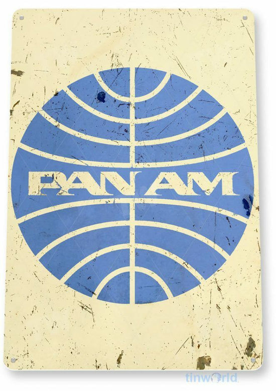 PAN AM 11 X  8 TIN SIGN AVIATION AIRPLANE AIRCRAFT RETRO LAGUARDIA SKY HARBOR