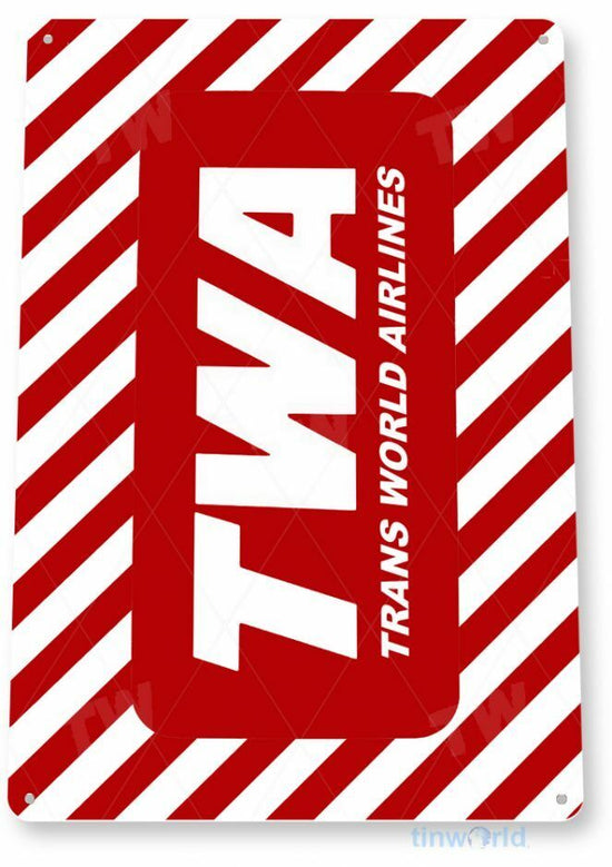 TWA AIRLINES 11 X 8  TIN SIGN AVIATION AIRPLANE AIRCRAFT RETRO LAX LAGUARDIA