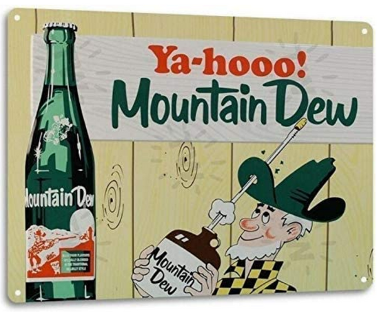 MOUNTAIN DEW TIN SIGN STADIUM RESTAURANT DINER DIVE BAR PUB  TICKLE INNARDS DO
