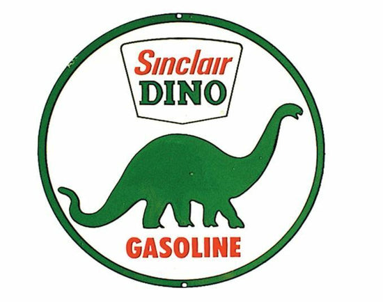 SINCLAIR OIL AND GAS ROUND TIN SIGN DINOSAUR METAL POSTER GASOLINE GLOBE 1.00