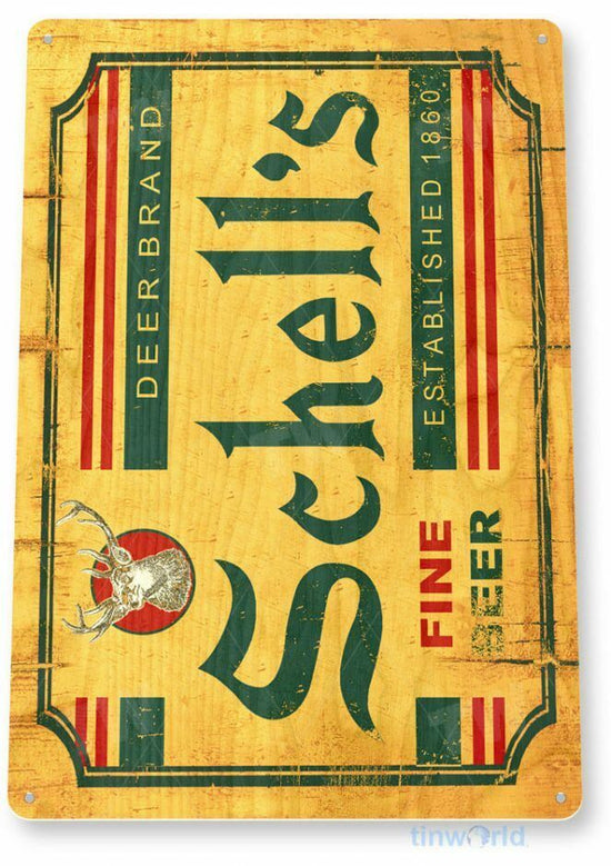 SCHELLS BEER 11X8  BREWING BREWERY COMPANY NEW ULM MINNESOTA AUGUST RUSTIC CAN