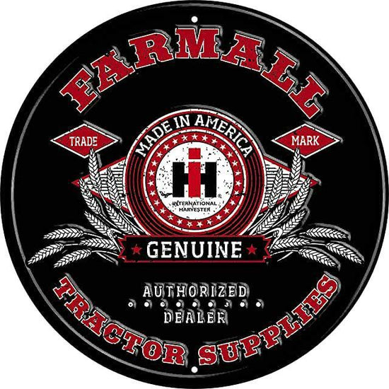 GENUINE FARMALL PARTS ROUND TIN SIGN TRACTOR 1026 FARM SERVICE ANTIQUE FIELD